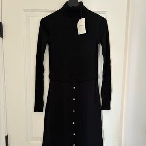 Theory Classic Black Long Sleeve Dress